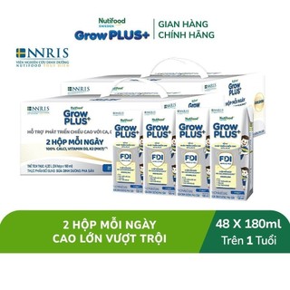 Combo 2 thùng 24 hộp sữa bột pha sẵn nutifood sweden growplus+ cao lớn vượt trội hộp 180 ml