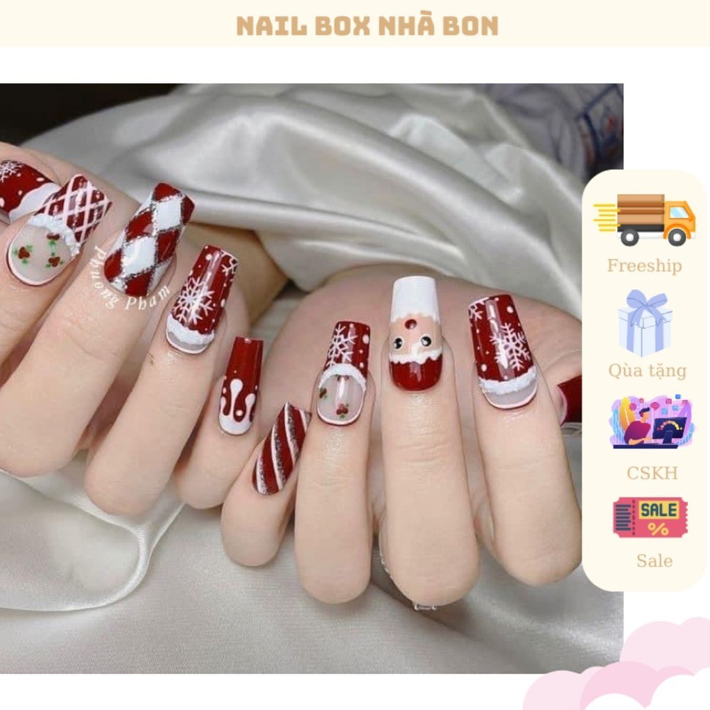 ( HỎA TỐC) NAIL BOX SƠN GEL ĐỎ VẼ GIÁNG SINH NOEL