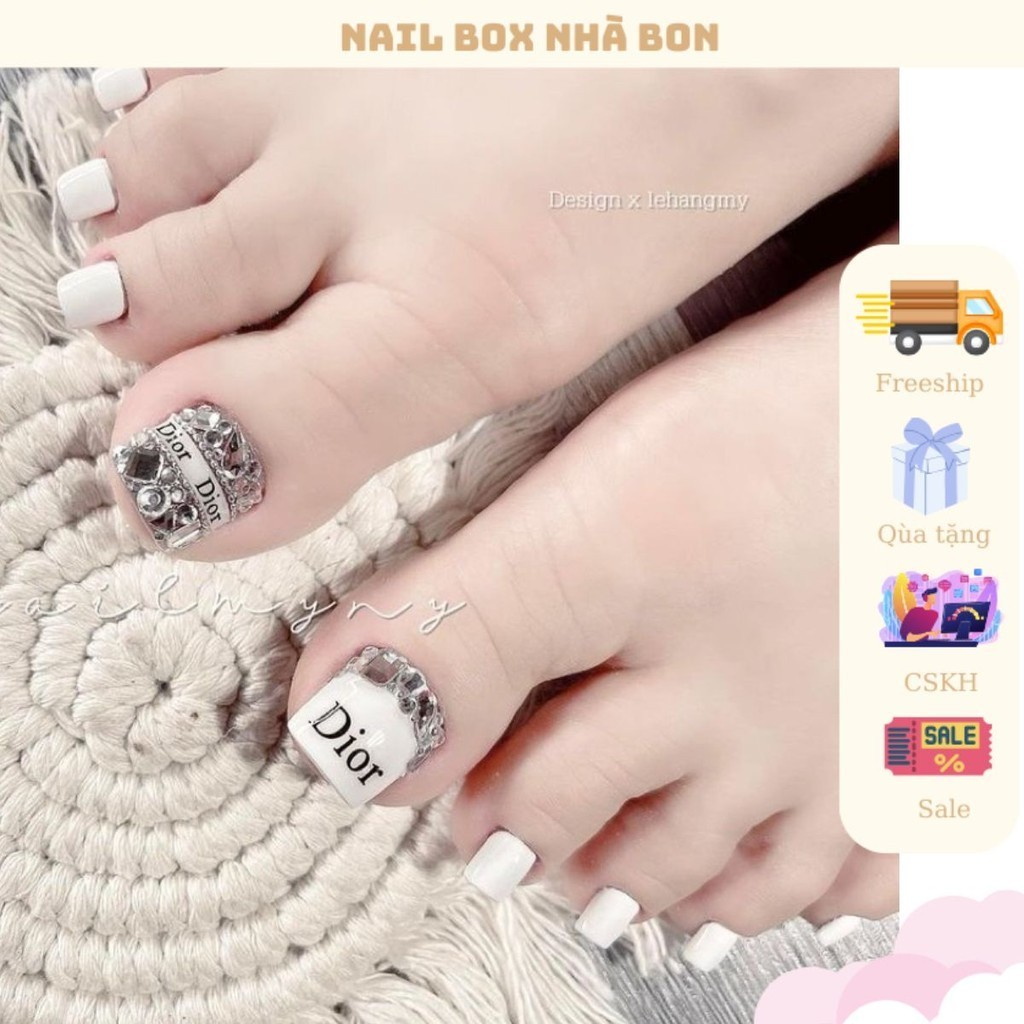( HỎA TỐC) NAIL BOX CHÂN SƠN GEL TRẮNG ĐÍNH ĐÁ