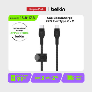 Cáp sạc nhanh usb type c - c boost↑charge™ pro flex belkin vỏ silicone bọc dù 60w 1m b7