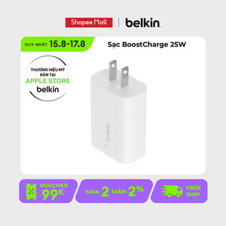 Adapter sạc nhanh Belkin BOOST↑CHARGE™ 25W USB-C PD PPS WCA004 (tương thích iPhone 15)