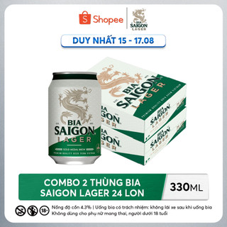 Combo 2 thùng bia saigon lager 330ml x 24 lon