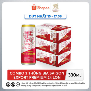 Combo 3 thùng 24 bia saigon export premium 330ml