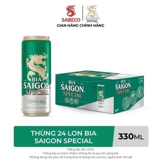 Thùng 24 lon bia sài gòn special - 330ml/lon