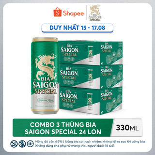 Combo 3 thùng 24 bia saigon special 330ml