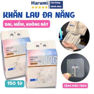 Khăn Mặt Dùng 1 Lần Gói Lớn, Khăn Khô đa Năng Cho Bé Gói 150 Tờ Dạng Túi Rút Treo Tiện Lợi, Hợp Vệ Sinh, Khăn Geklin