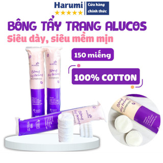 Bông Tẩy Trang 150 Miếng, Bông Tẩy Trang Tròn Alucos Dày Dặn, Mềm Dai, Dùng Cực Thích