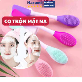 Cọ silicon rửa mặt tẩy tế bào chết, cọ silicon trộn mask mặt nạ 2 đầu, cọ trộn mask, cọ trộn mặt nạ 2 đầu