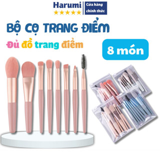 Bộ Cọ Trang điểm 8 Món Vintage Lông Mềm Mại Siêu Xinh