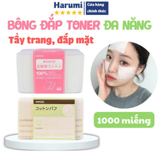  Bông Tẩy Trang Miniso 1000 Miếng Sử Dụng Để Tẩy Trang Và Đắp Mặt Nạ Dạng Nước Bông Đắp Toner Bông Đắp Lotion Mask 