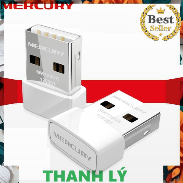⭐ ⭐ ⭐  USB Mini MERCURY thu sóng WIFI dành cho máy tính để bàn PC - MW150US tốc độ 150Mbps model mới