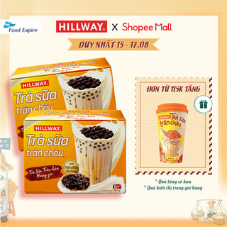 Combo 2 Hộp Trà Sữa Trân Châu Hillway Hoà Tan vị Truyền Thống (hộp 5 gói trà sữa & 5 gói trân châu)