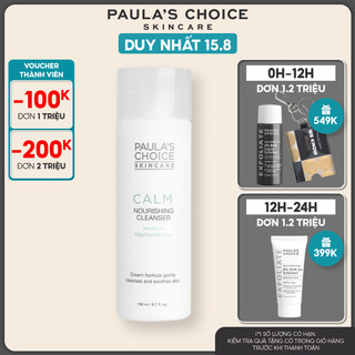 Sữa rửa mặt dịu nhẹ dành cho da dầu nhạy cảm Paula's Choice Calm Redness Relief Cleanser 198ml-9150