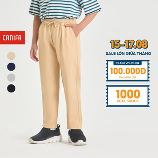 Quần khaki bé trai CANIFA chất liệu cotton cạp chun dáng suông 2BK24S001