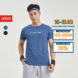 Áo phông active nam CANIFA tay ngắn chất liệu co giãn thoáng mát thoải mái vận động 8TS24S014