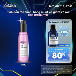Tinh dầu tóc mềm, bóng mượt và giảm xơ rối Serie Expert Liss Unlimited 125ml