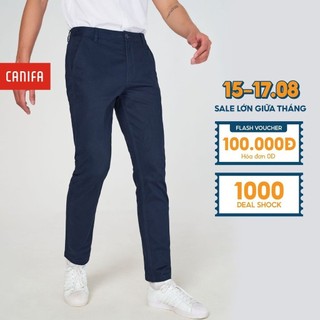 Quần khaki nam canifa kiểu dáng basic phom ôm 8bk22a005