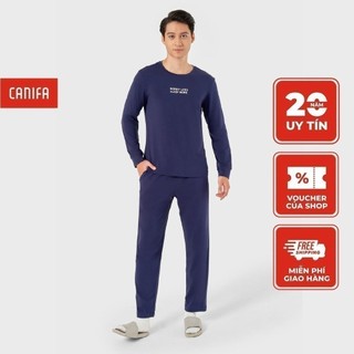 Bộ mặc nhà nam canifa hình in chất liệu cotton spandex 8ls22w007