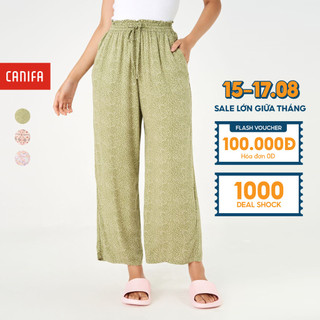 Quần dài nữ canifa chất liệu 100% viscose cạp chun 6lb23s005