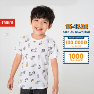 Áo phông bé trai canifa chất liệu cotton 2ts22s030