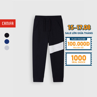 Quần nỉ bé trai canifa chất liệu vảy cá cotton pha 2bp21w005
