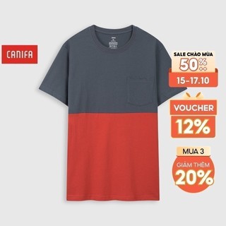 Áo phông nam cotton USA phối màu thời trang CANIFA - 8TS21S013