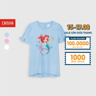 Áo phông bé gái CANIFA cotton,hình công chúa Disney - 1TS21S011