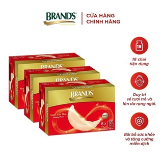 Combo 3 Nước yến thật BRAND'S Đường Phèn (70 ml x 6 lọ)