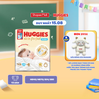 Tã/bỉm dán sơ sinh huggies skin perfect nb/s với 2 vùng thấm giảm kích ứng da