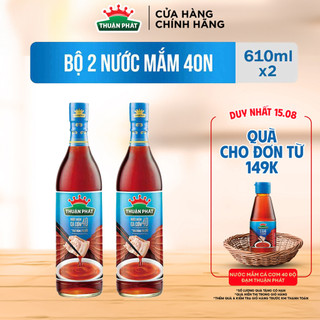 Combo 2 nước mắm cá cơm Thuận Phát 40 độ đạm 610ml - Từ nước cốt nhĩ cá cơm Phú Quốc