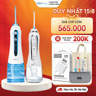 Máy Tăm Nước H2OFloss HF6P HF9P [Mẫu Mới] Cải tiến công nghệ tia nước sạch X4 Lần - Đổi mới 12 tháng, Kèm túi đựng máy