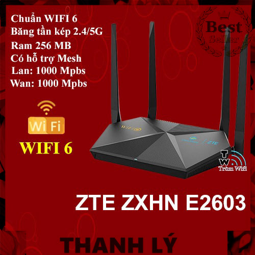 ⭐ ⭐ ⭐ Khám Phá Sức Mạnh của Bộ Phát Router Wifi6 ZTE E2603 AX1800 Mbps - Công Nghệ WiFi 6 Chính Hãng