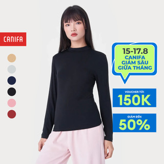 Áo giữ nhiệt nữ canifa áo mặc trong dài tay cổ lọ 6it23w003