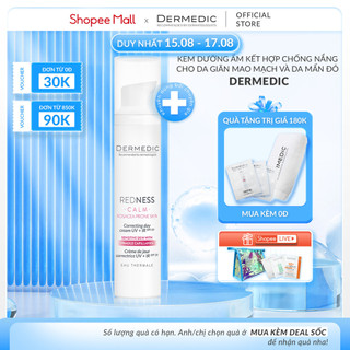 Kem dưỡng ban ngày dermedic cho da nhạy cảm, giãn mao mạch, mẩn đỏ redness correcting day cream uv+ir spf20 40ml