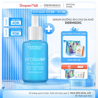 Serum Dermedic Hydrain3 cấp nước, cấp ẩm cho da khô Hydrain3 Hialuro Hydrating Serum For Face, Neck And Decolltage 30 ml