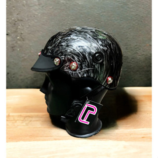   GIÁ TỐT  Nón Bảo Hiểm Nửa Đầu 1 2 - Mũ Bảo Hiểm Nửa Đầu - Sơn Nhúng CarBon Nano Bóng - Gắn 7 Ốc Salaya Siêu Đẹp 