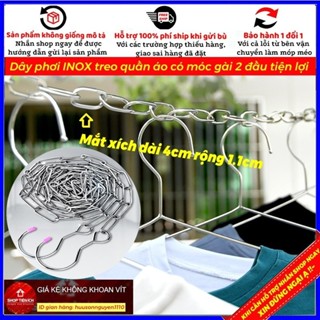 Dây phơi INOX treo quần áo có móc gài 2 đầu tiện lợi  (HSN)