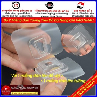 Bộ 2 Miếng Dán Tường Treo Đồ Đa Năng Dạng GÀI VÀO NHAU (HSN)