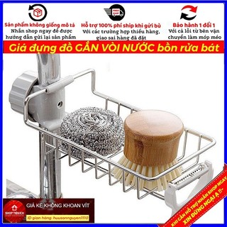 Giá đựng lưới rửa bát,cọ xoong,xà bông TREO VÒI NƯỚC bồn rửa bát (HSN)