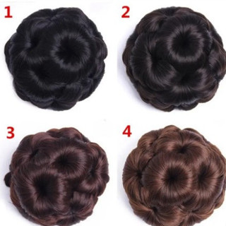 Búi tóc giả rối thời trang trung niên dầy đẹp, búi tóc rối nhiều mầu ( MS 025)