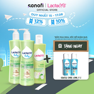 Bộ 2 Sữa Tắm Gội Trẻ Em Lactacyd Milky Bảo Vệ, Nuôi Dưỡng Da & Tóc Bé 500ml + Dung Dịch Vệ Sinh Phụ Nữ Odor Fresh 250ml