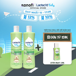 Bộ 2 chai Sữa Tắm Gội Trẻ Em Lactacyd Milky Bảo Vệ, Nuôi Dưỡng Da và Tóc Bé 250ml/chai