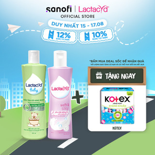 Bộ Dung Dịch Vệ Sinh Phụ Nữ Lactacyd Soft & Silky Dưỡng Ẩm 250ml + Sữa Tắm Gội Trẻ em Lactacyd Baby Extra Milky 250ml