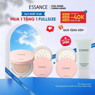 Combo Phấn nước mịn lì mờ khuyết điểm Essance Veil Fit Cushion & Phấn phủ kiềm dầu dạng bột