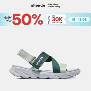 Giày Sandals Nam Nữ Unisex Shondo F6 Sport Ombre Xanh Lá Phối Đế Xám F6S2140