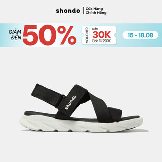 Giày Sandals SHONDO F6 Sport Quai Đen Đế Trắng F6S003