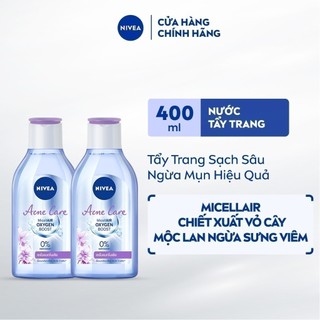 Bộ 2 Nước Tẩy Trang NIVEA Acne Care Ngừa Mụn | Sạch Sâu (400 ml) - 80116