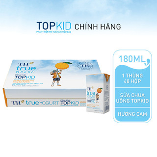 Thùng 48 hộp sữa chua uống tiệt trùng  TH true YOGURT TOPKID hương cam tự nhiên 110 ml (110 ml x 48)