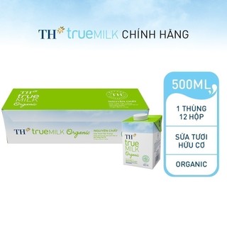 Thùng 12 hộp sữa tươi hữu cơ TH True Milk Organic 500ml (500ml x 12)