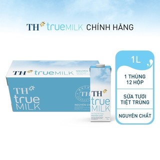Thùng 12 hộp sữa tươi tiệt trùng TH true MILK nguyên chất 1 L (1 L x 12)